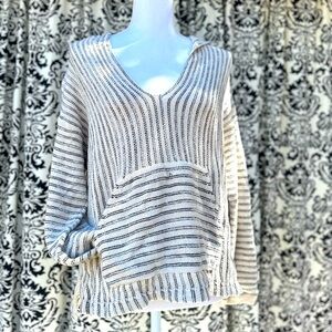 Billabong Cream and Black Striped Sweater